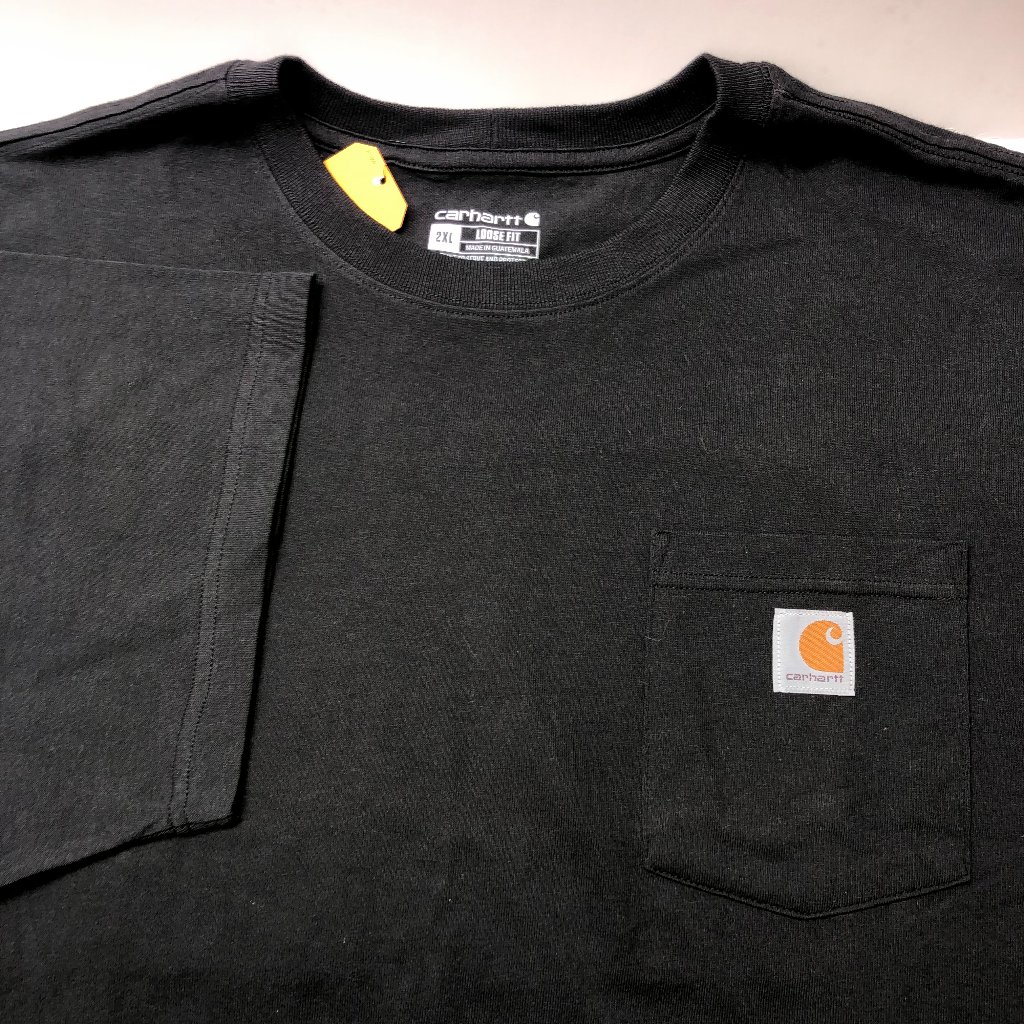 Nwt Carhartt Men's Black 2xl Loose Fit Short Sleeve Pocket T-Shirt